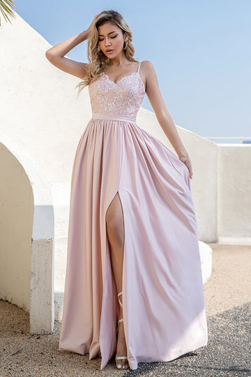 Blush Paillettes Prom Abito con spacco